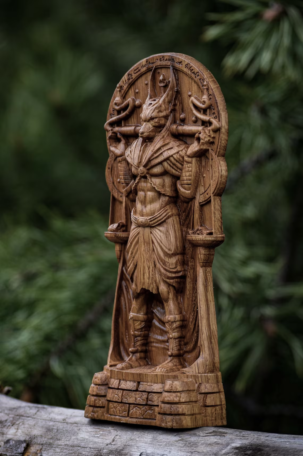Anubis statue Wiccan decor wood carved Egyptian statue altar pagan god figurines