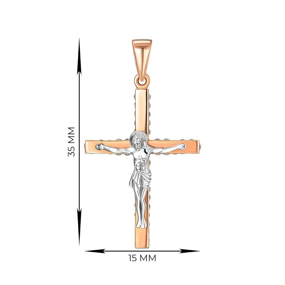 New Pendant Cross Orthodox Necklace Jewelry Men Women Charm Solid 14k gold (585)