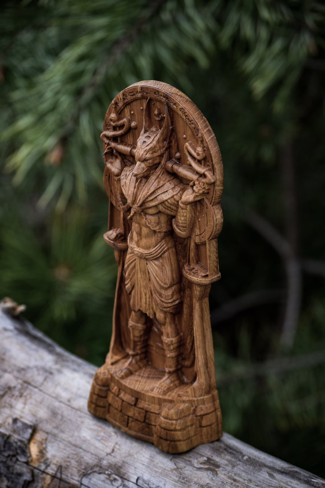 Anubis statue Wiccan decor wood carved Egyptian statue altar pagan god figurines