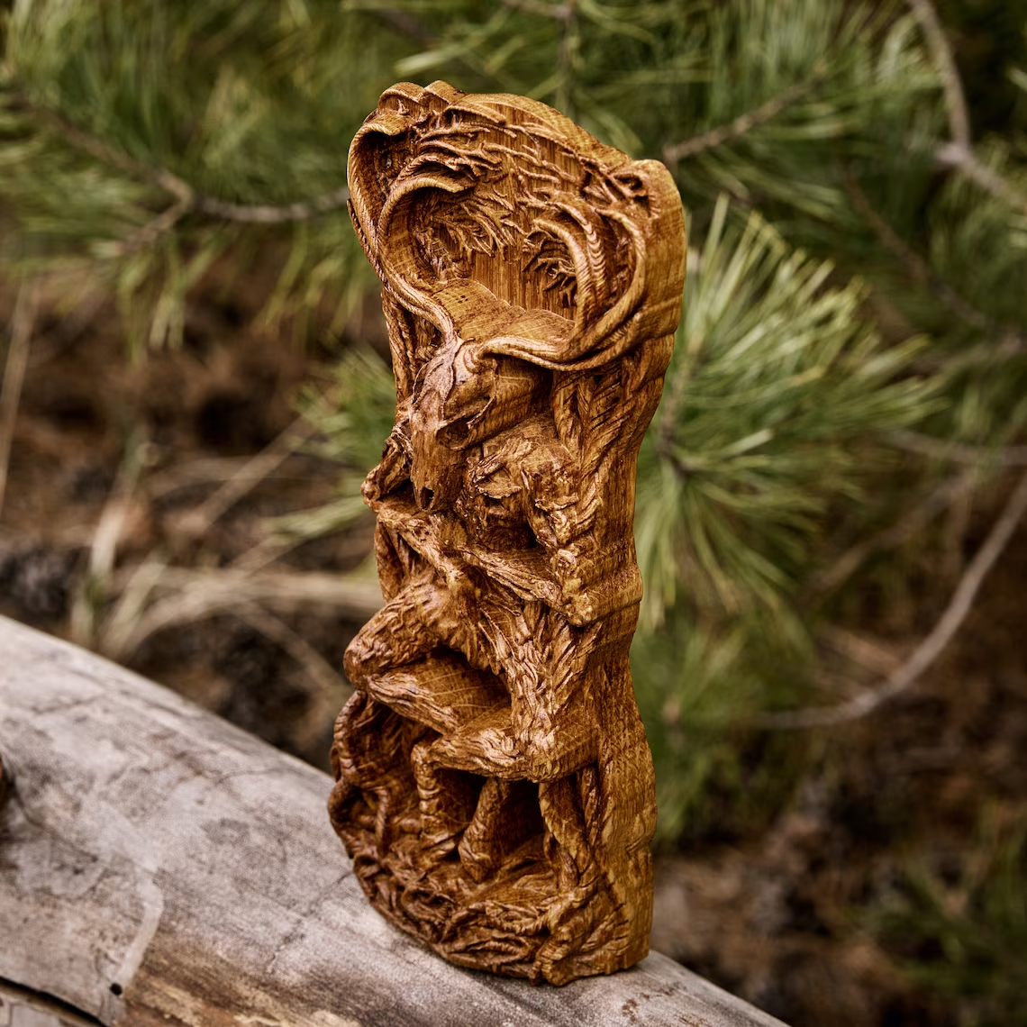 Wendigo Statue Wooden Carved Statue Sculpture New Gift