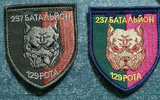 Lot of 2 - Ukraine Patch- 237th battalion, 129th company ZSU
