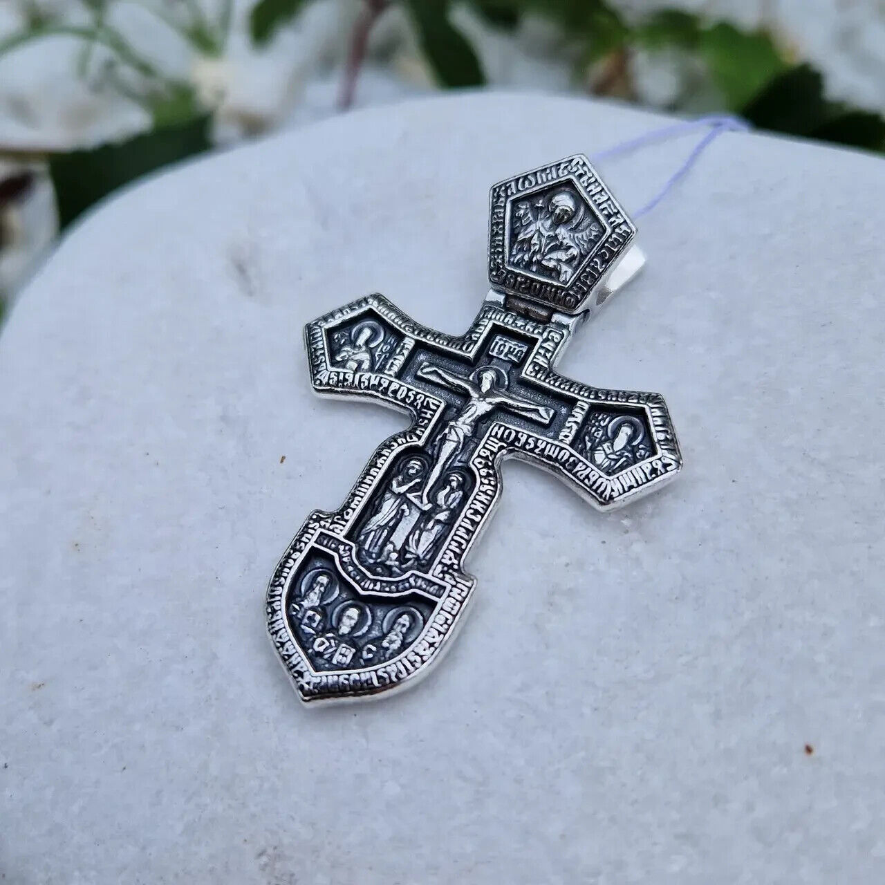 New Pendant Cross Jesus Christ Crucifix Orthodox Necklac Sterling 925 Silver Men