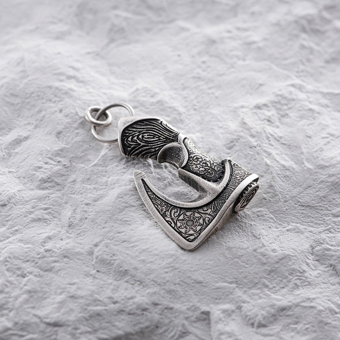 10.8 gr Men's Celtic Ax Axe Viking Norse Art Necklace Pendant Silver 925