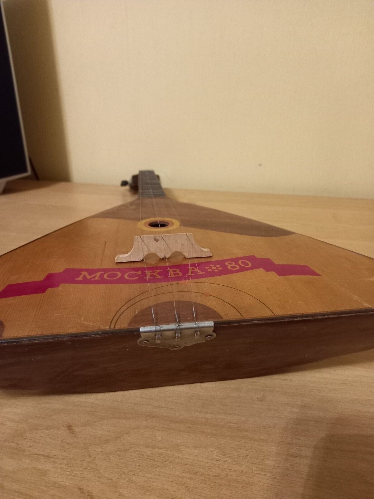 Balalayka Moscow 80 Folk Instrument USSR Soviet 3 String Balalaika Vintage