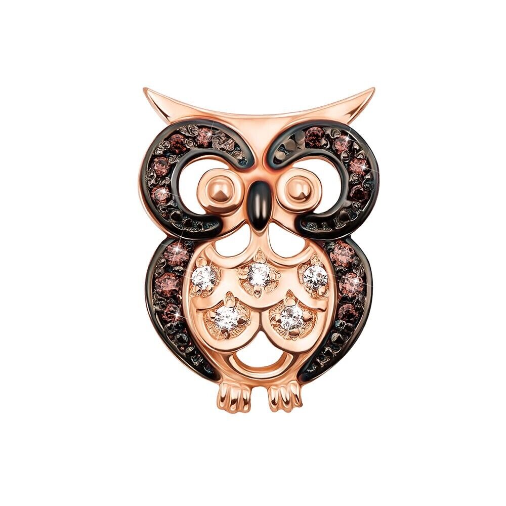 Beauty Pendant Ukrainian Owl Ukraine Necklace Jewelry Charm 14k gold (585)