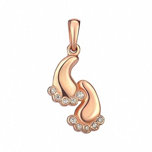 New Pendant - Baby Feet Birt Child Necklace Jewelry Charm 14k gold (585)