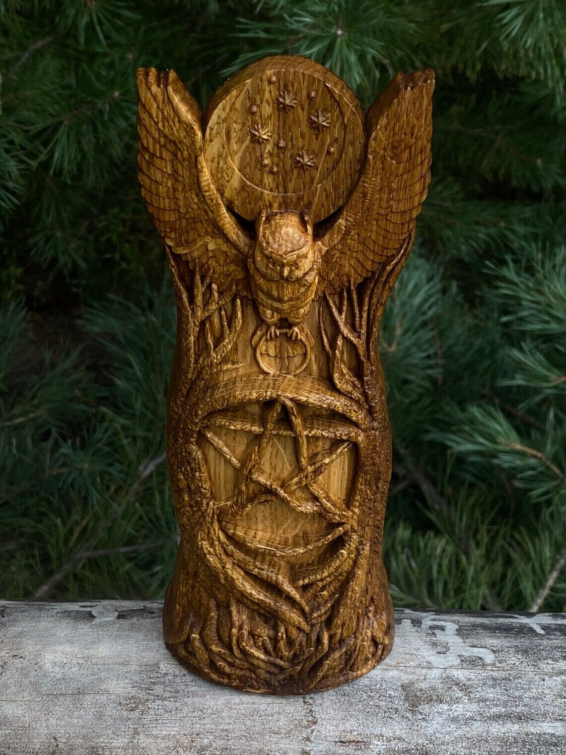 Hecate's Owl statue, Greek goddess, Pagan paganism God Altar sculpture Figurine