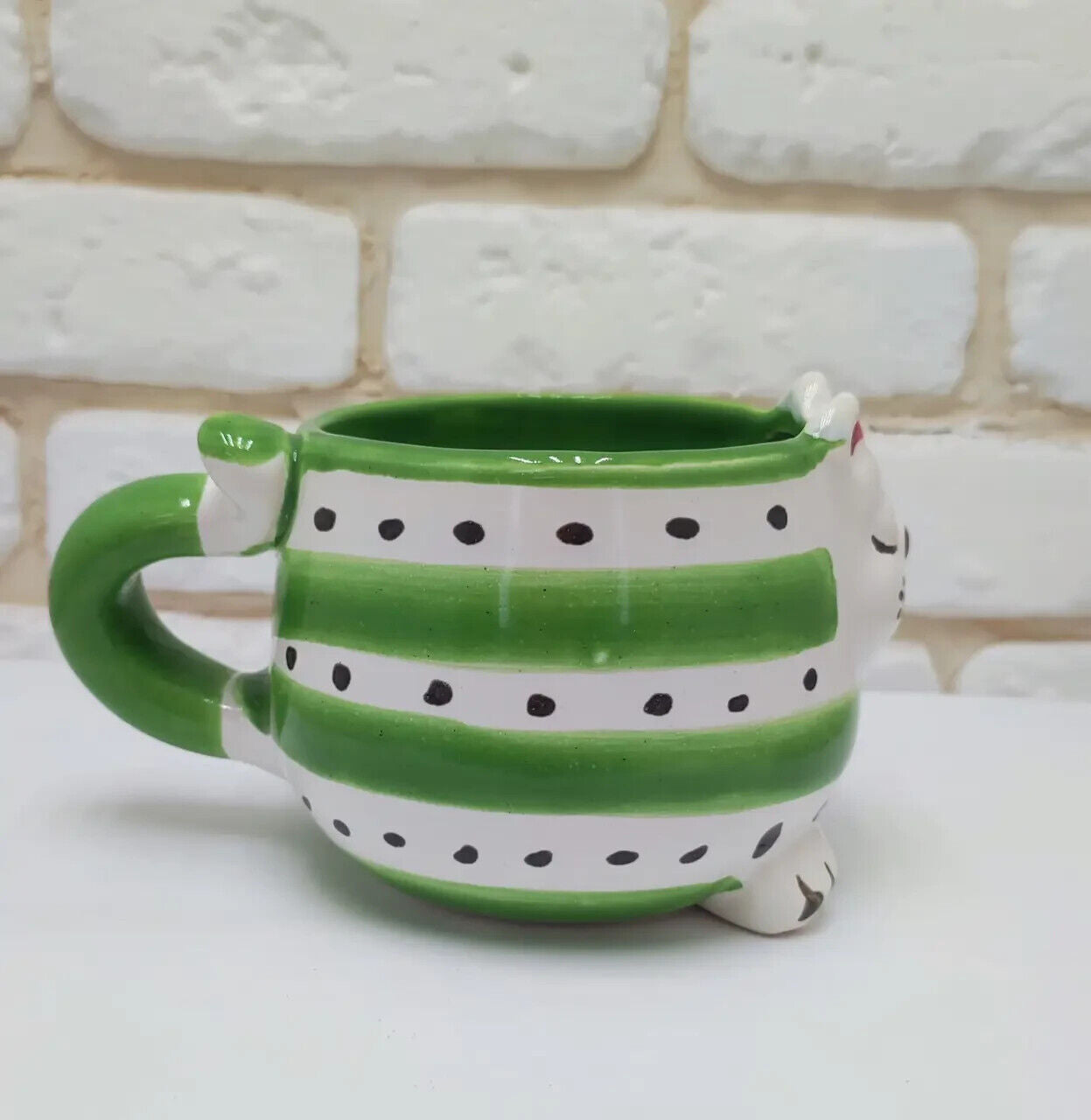 New Cup Ceramic Cat Hand Painted Ornament Flowers Ukrainian Decor Gift