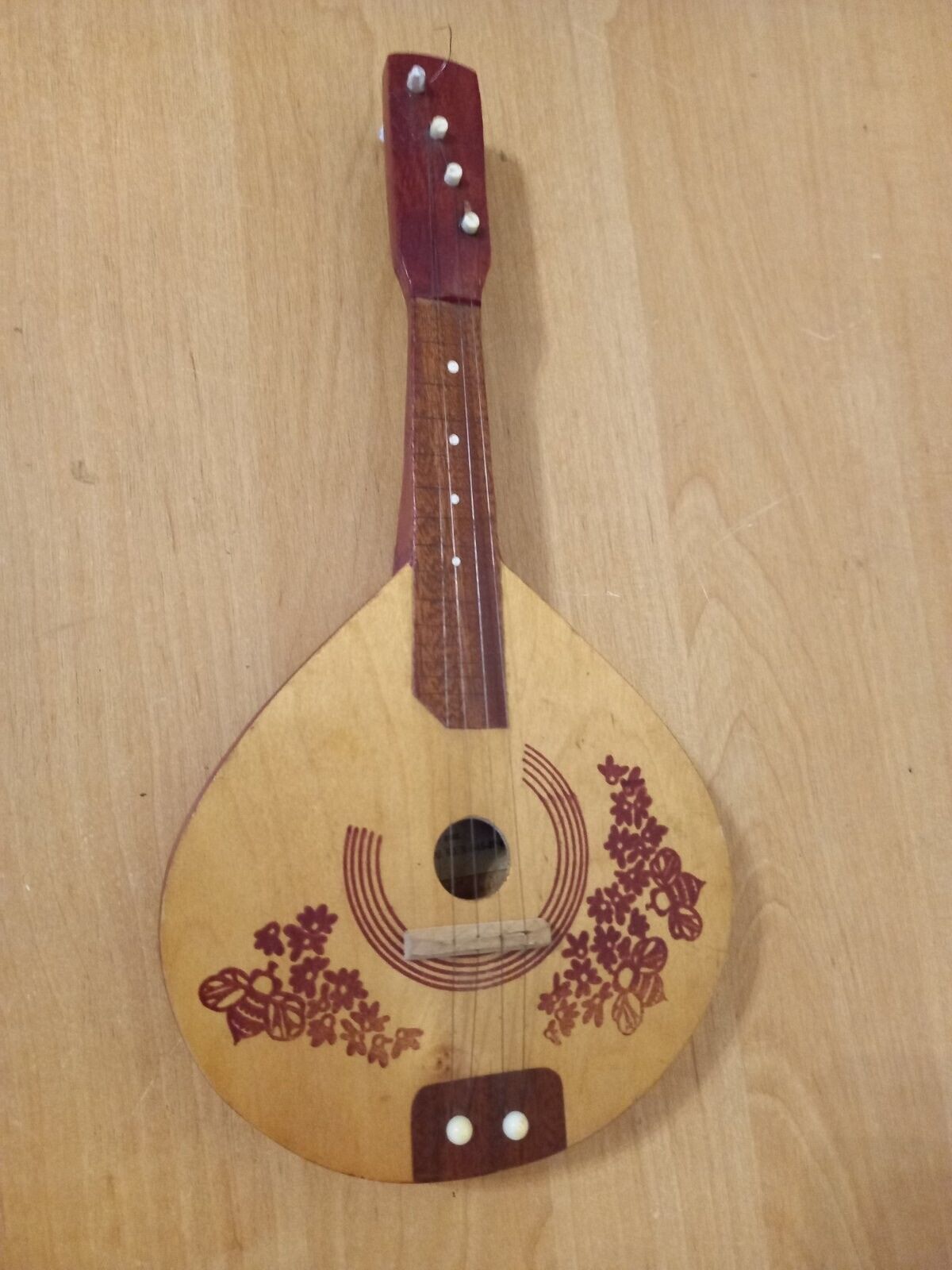 Kids Toy Mandolin USSR Soviet Folk Instrument Mandolina Vintage