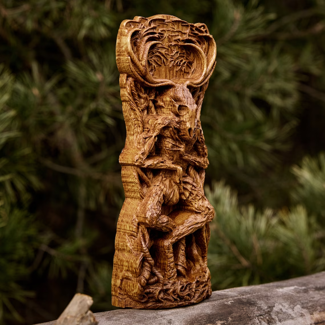 Wendigo Statue Wooden Carved Statue Sculpture New Gift