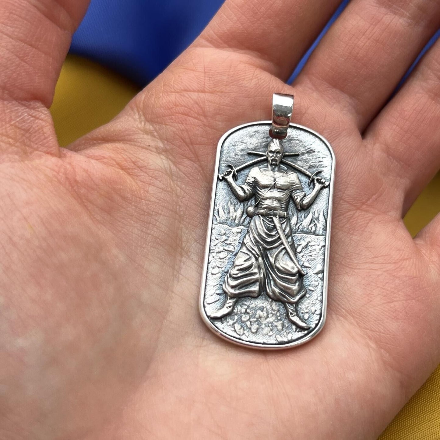 Pendant Ukrainian Cossack Prayer Ukraine Necklace Jewelry Silver 925 Кулон