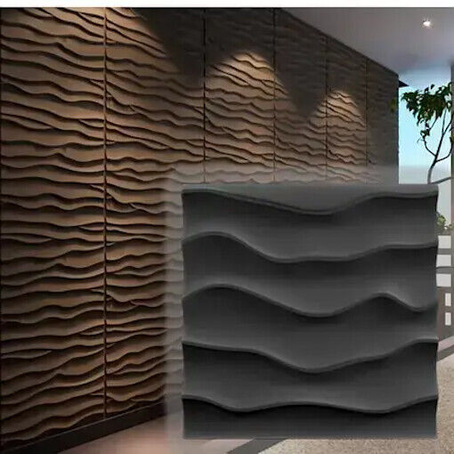 2pcs Panels Wall ABS Stone Art Plastic Mold Decor 3D Plaster Tile Form Design