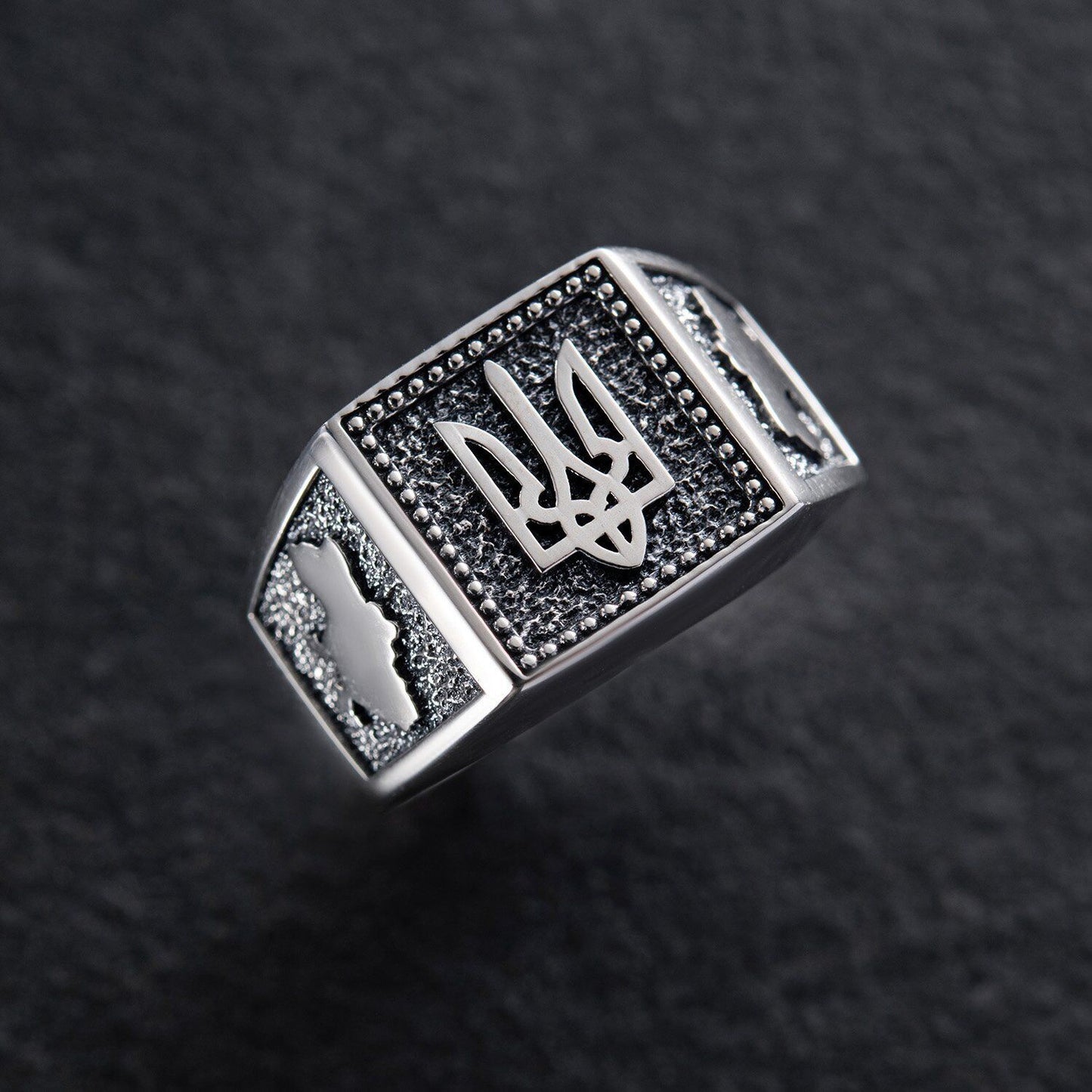 Silver 925 Ring - Trident - Ukraine Tryzub Jewelry Charm Кольцо Трезубец Sizes