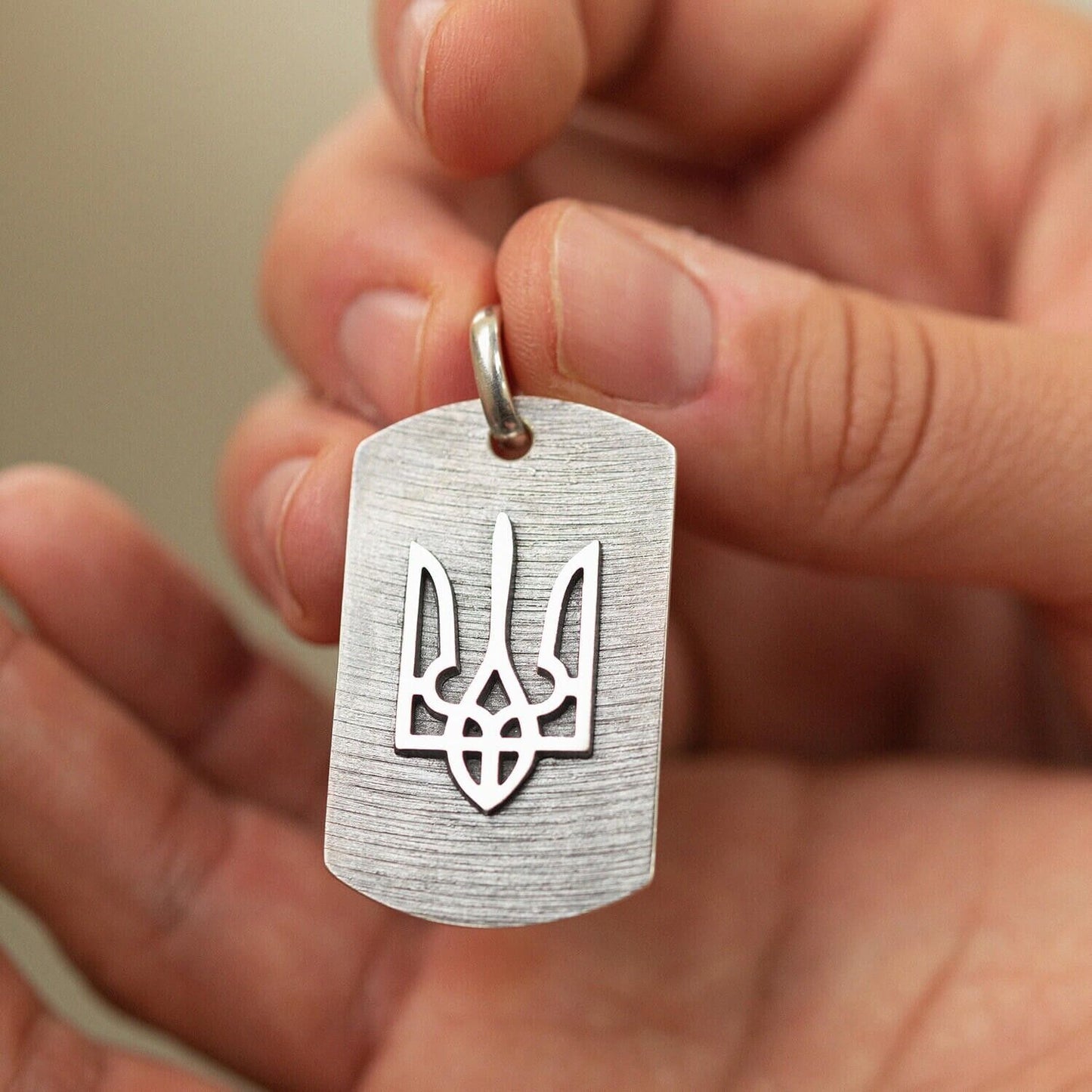 Pendant Ukrainian Trident Tryzub Ukraine Necklace Jewelry Silver Кулон Тризуб