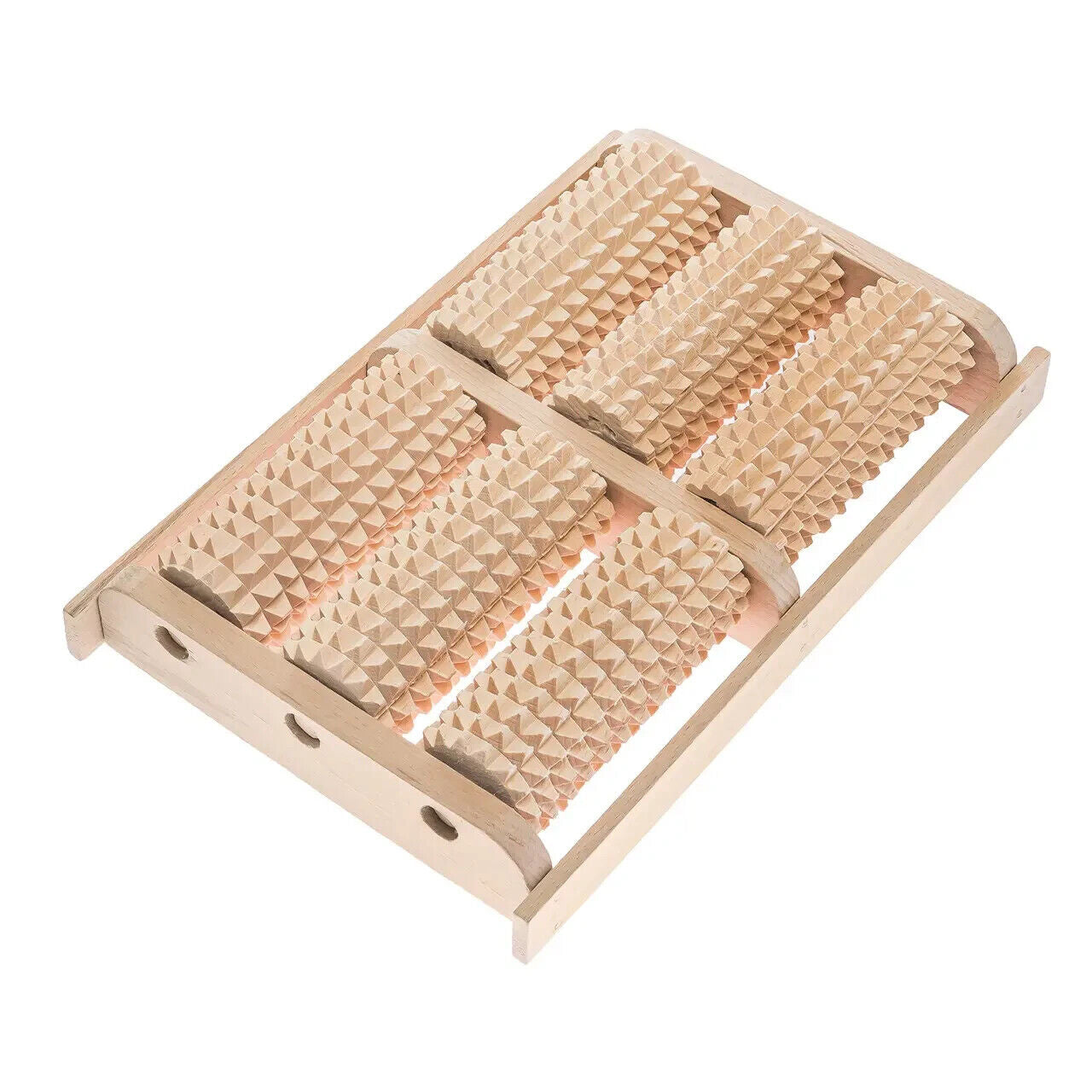 NEW Foot Massager Wooden Six Rolls notched for 6 rollers 28.5 x 18 x 5 cm