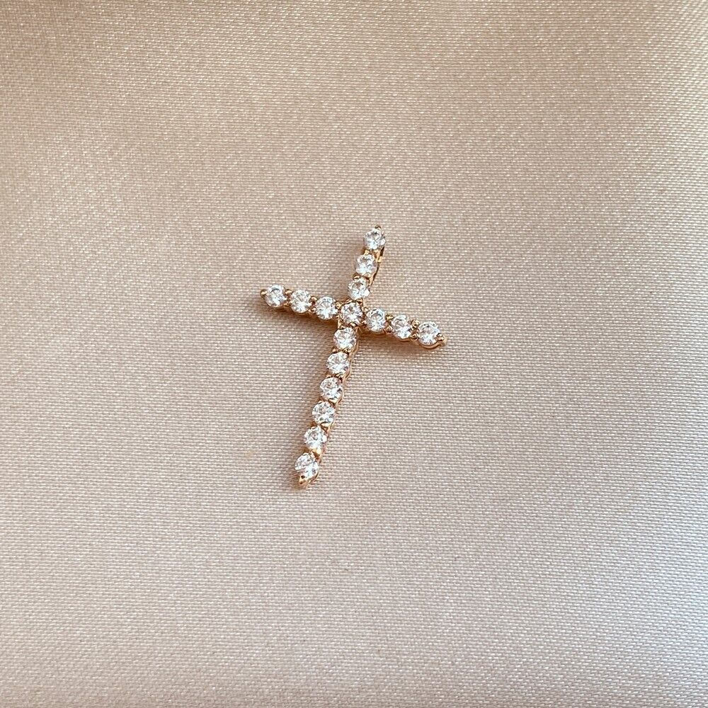 New Pendant Cross Orthodox Necklace Jewelry Charm Women Beauty 14k gold (585)