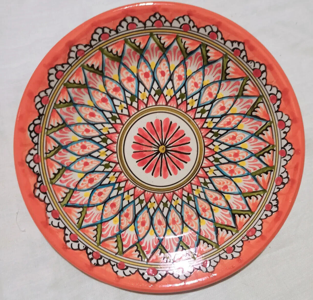 Decorative Plate Dishes Hand-painted Ukraine UA Ornament New Ceramic