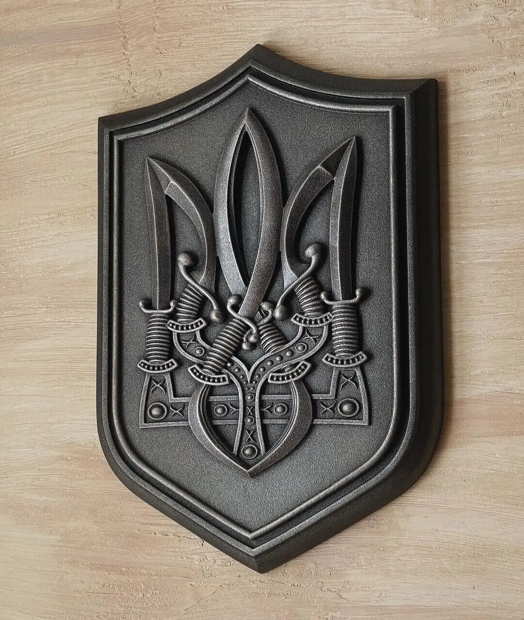 NEW Wood Panno Wall Eblem Ukraine Slava Ukraine Trident 42x60cm Ukrainian herb