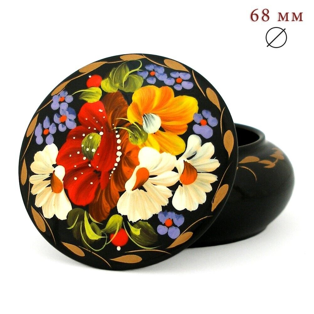 Decorative wooden casket Petrikovskaya painting Hand-painted Ukraine