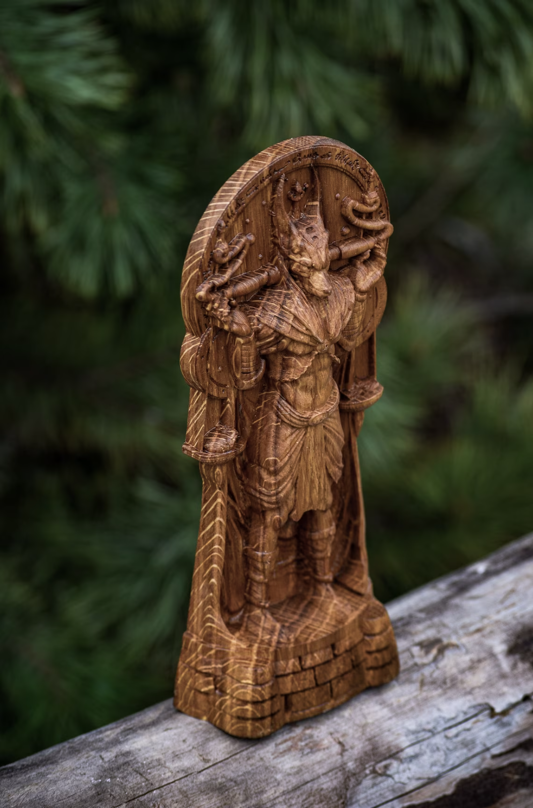 Anubis statue Wiccan decor wood carved Egyptian statue altar pagan god figurines
