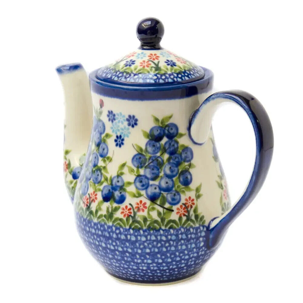 Tall Ceramic Coffee Pot Tea Ukrainian Ornament Traditional Vintage Style 0.7L