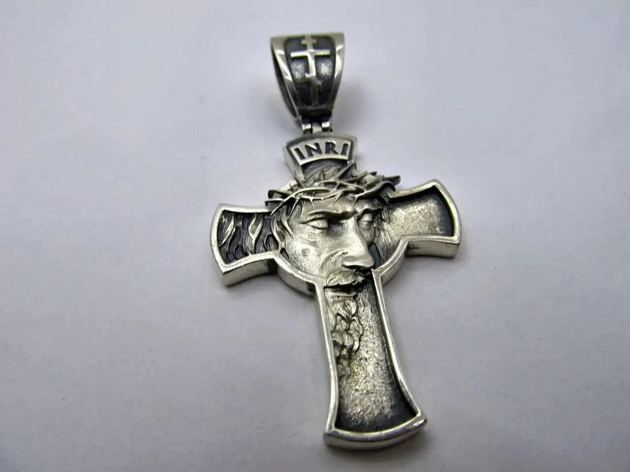 New Pendant Cross Jesus Christ Crucifix Orthodox Necklac Sterling 925 Silver Men