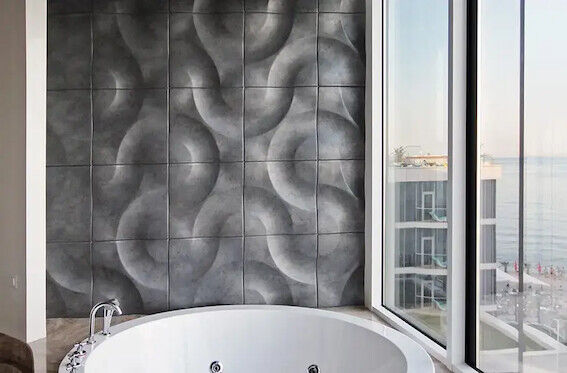 2pcs Panels Wall ABS Stone Art Plastic Mold Decor 3D Plaster Tile Form Design