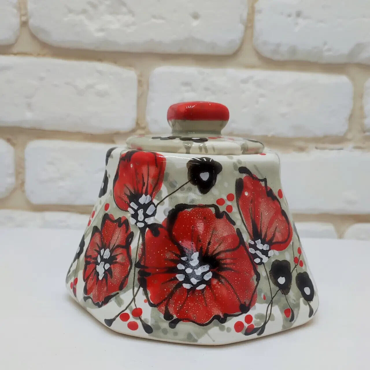New Sugar Bowl Ceramic Ukraine House Gift Hand Painted Vintage Style Honey Pot