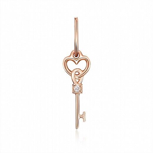 Pendant Ukrainian Heart Key Ukraine Necklace Jewelry Charm 14k gold (585)