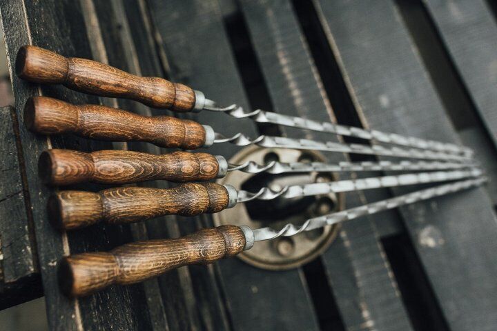 29" Exclusive Handmade Camping Set of Skewers BBQ 10pcs with soft case 75cm