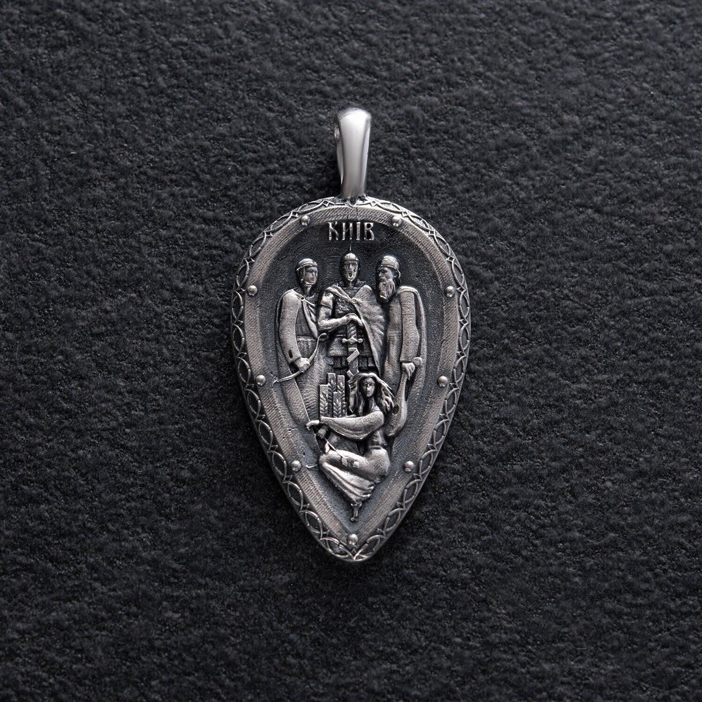 Kyiv. Brothers Kiy Chek Horiv and their sister Lybid Silver 925 Pendant Necklace