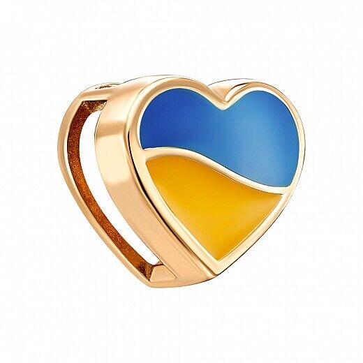 Pendant Ukrainian Heart Flag Ukraine UA Necklace Jewelry Charm 14k gold (585)