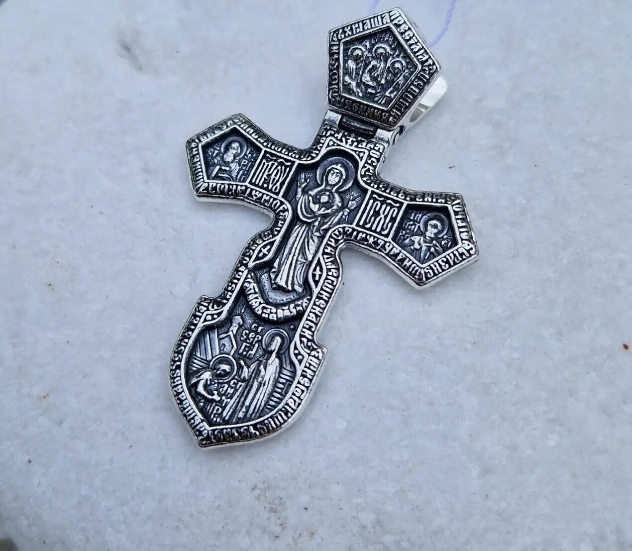 New Pendant Cross Jesus Christ Crucifix Orthodox Necklac Sterling 925 Silver Men