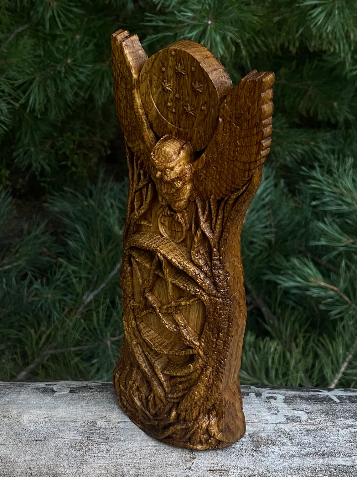Hecate's Owl statue, Greek goddess, Pagan paganism God Altar sculpture Figurine