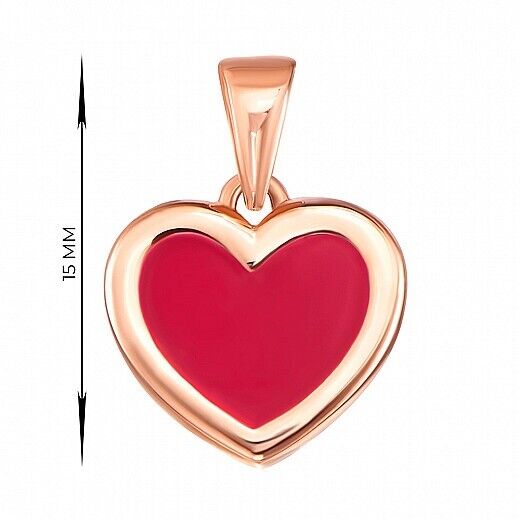 Pendant Ukrainian Red Heart Ukraine UA Necklace Jewelry Charm 14k gold (585)