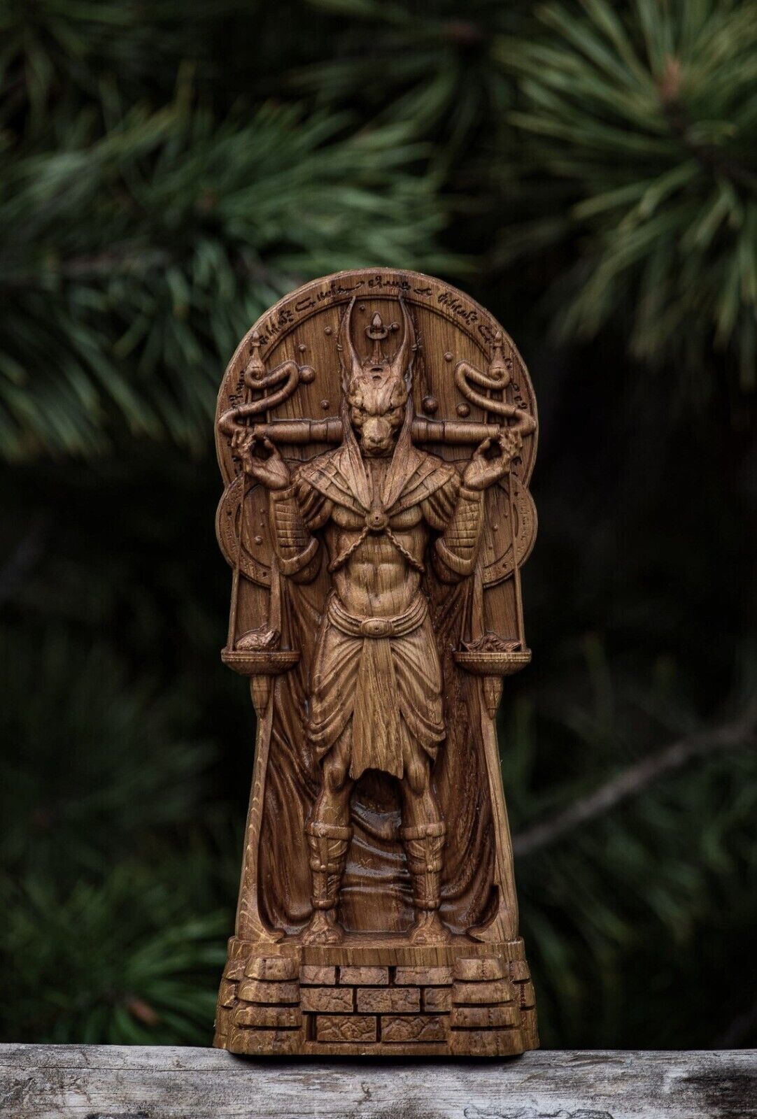 Anubis statue Wiccan decor wood carved Egyptian statue altar pagan god figurines