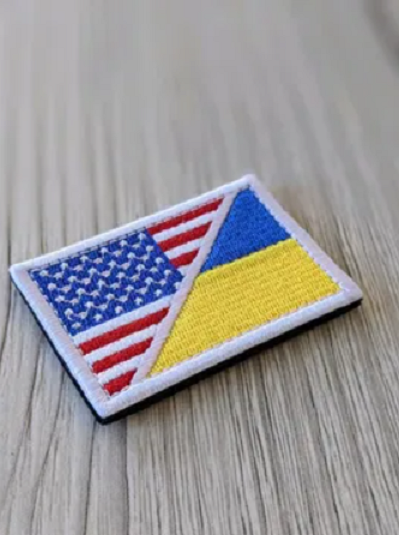Ukraine Patch - Flag - USA stand with Ukraine