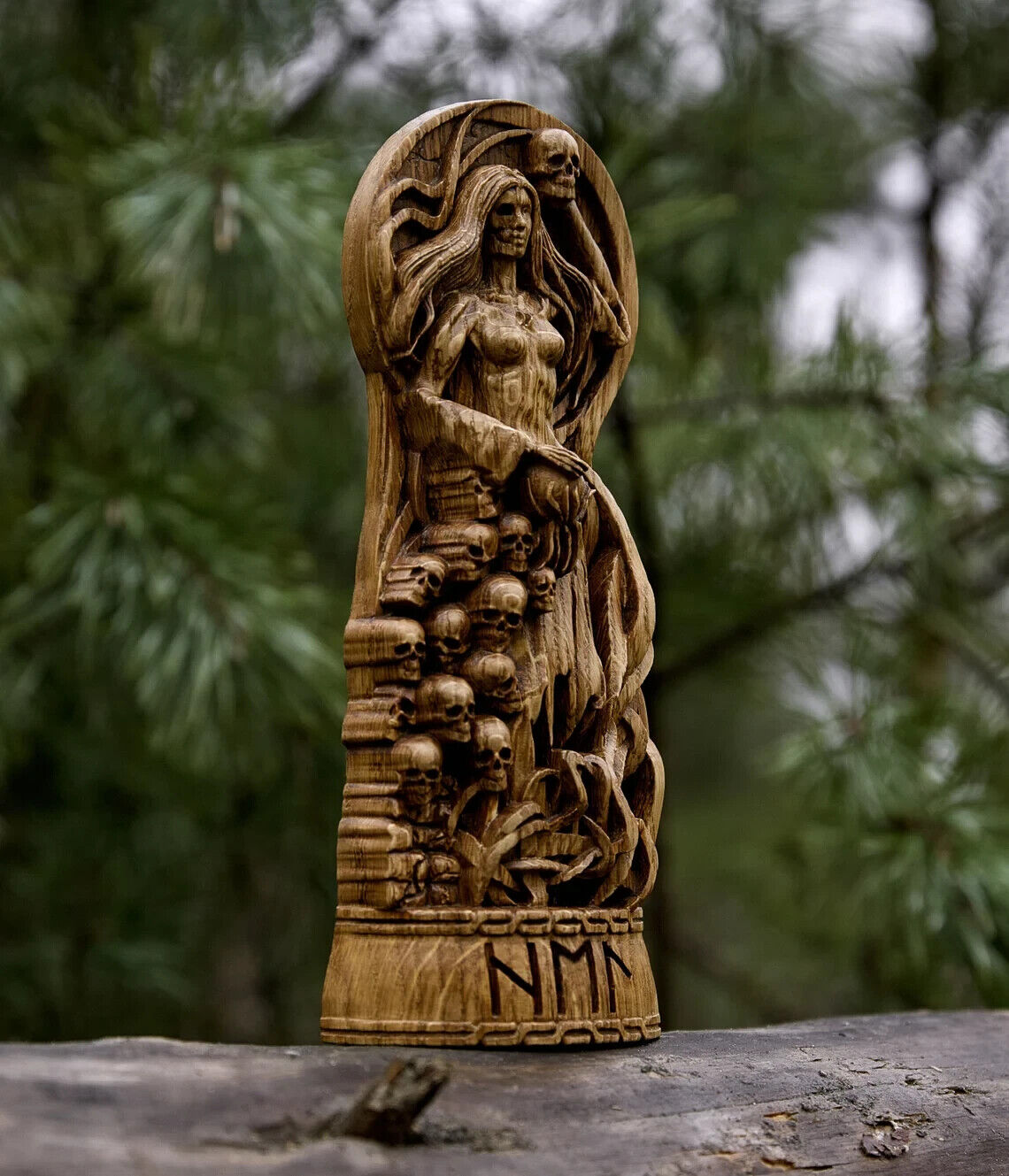 Hell Goddes Viking God Wooden Carved Statue Pagan Paganism Altar Sculpture New