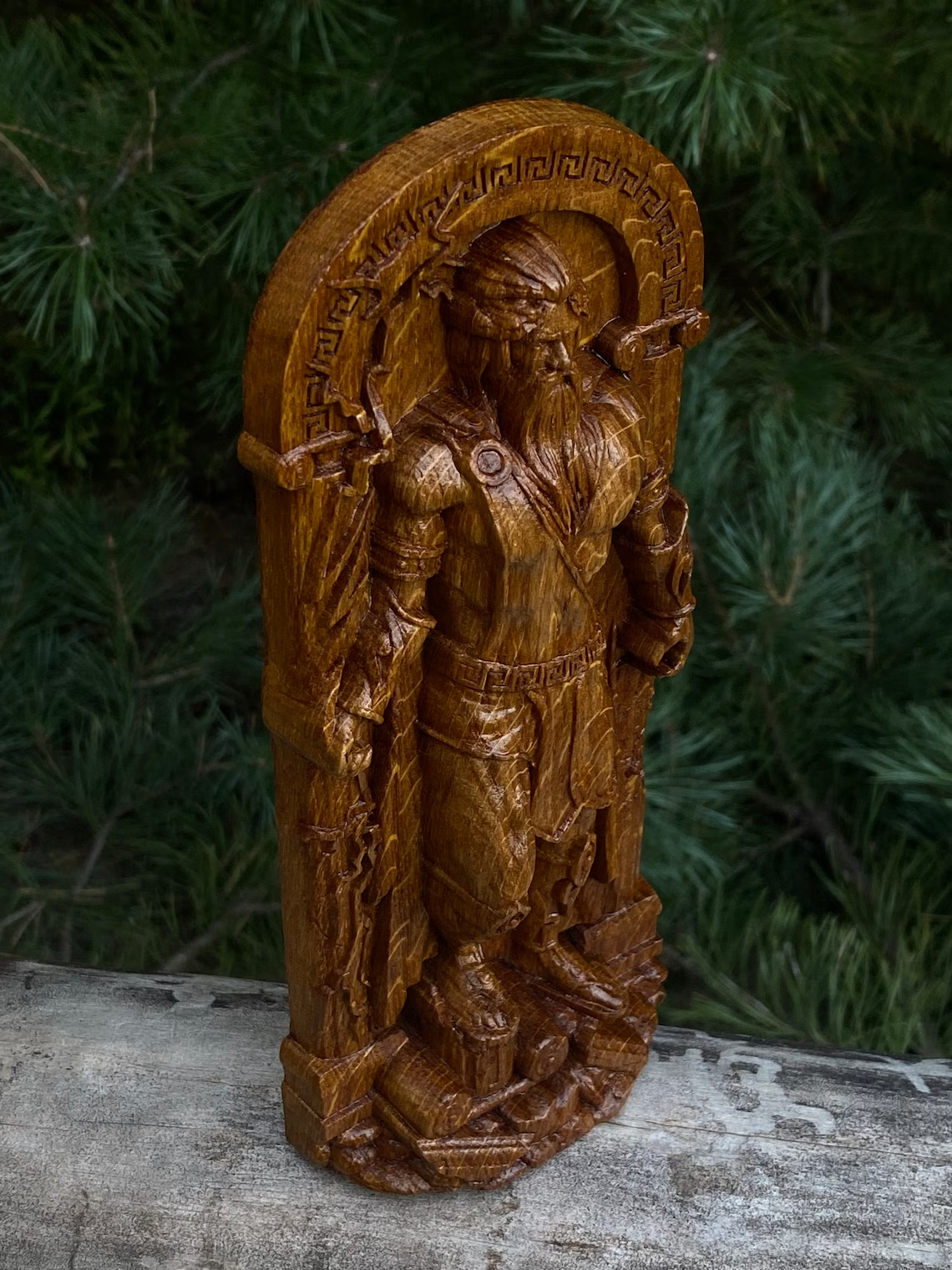Zeus statue Greek statue ancient paganism Greek god wooden figure Norse pagan
