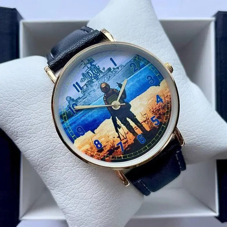 NEW UKRAINE - Wristwatch - Russian warship go F... Gift Ukrainian watch