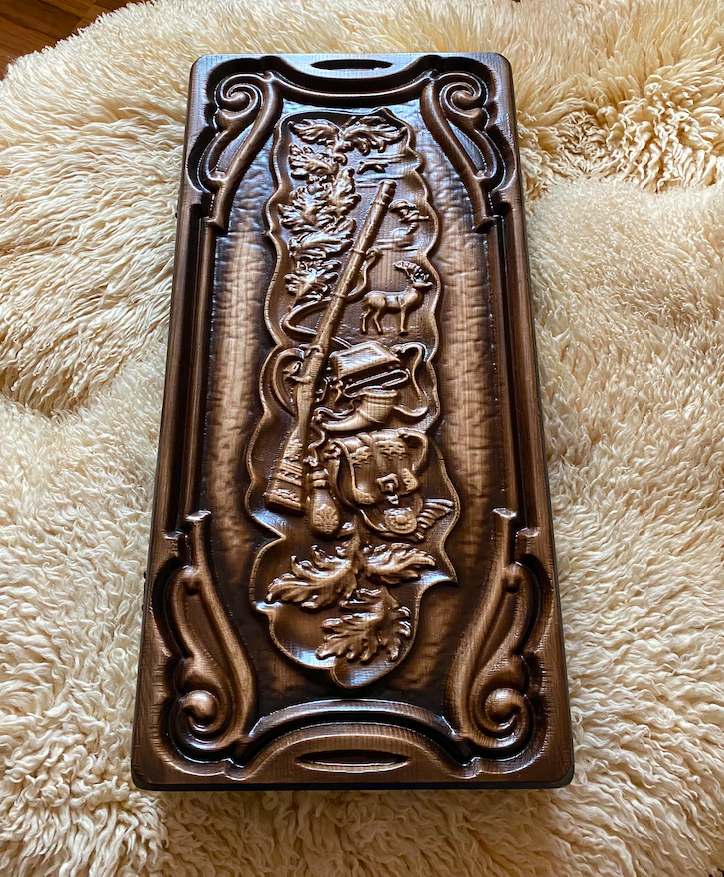 Artwork Backgammon "Hunting" – A Masterpiece of Handcrafted Elegance (58x28cm / 22.8x11 inches)