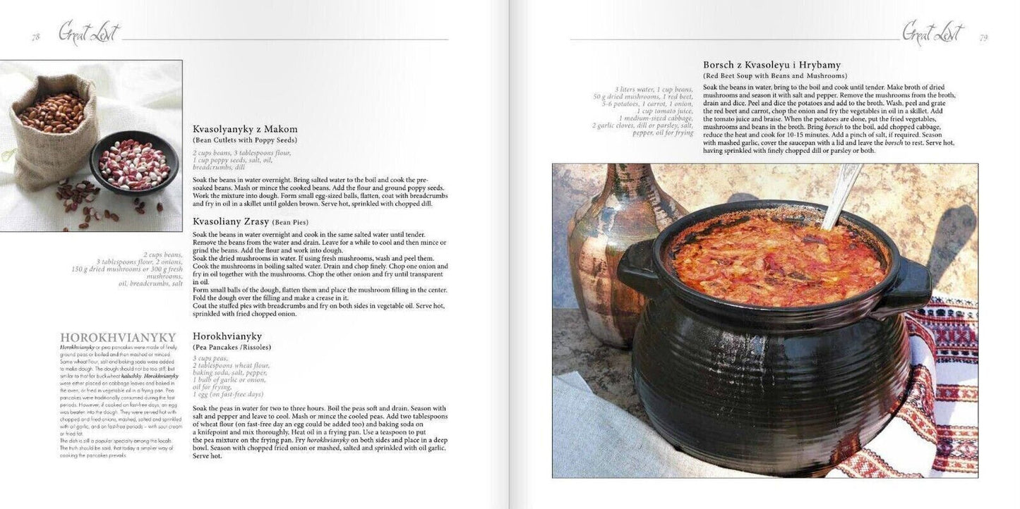 Book in English - Ukrainian traditional СUISINE and folk customs. Kitchen Photos