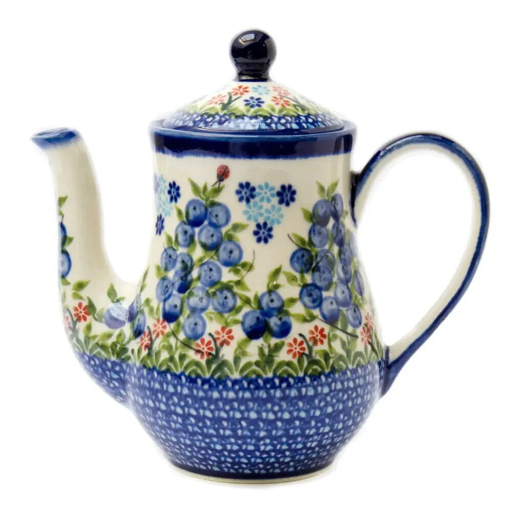 Tall Ceramic Coffee Pot Tea Ukrainian Ornament Traditional Vintage Style 0.7L
