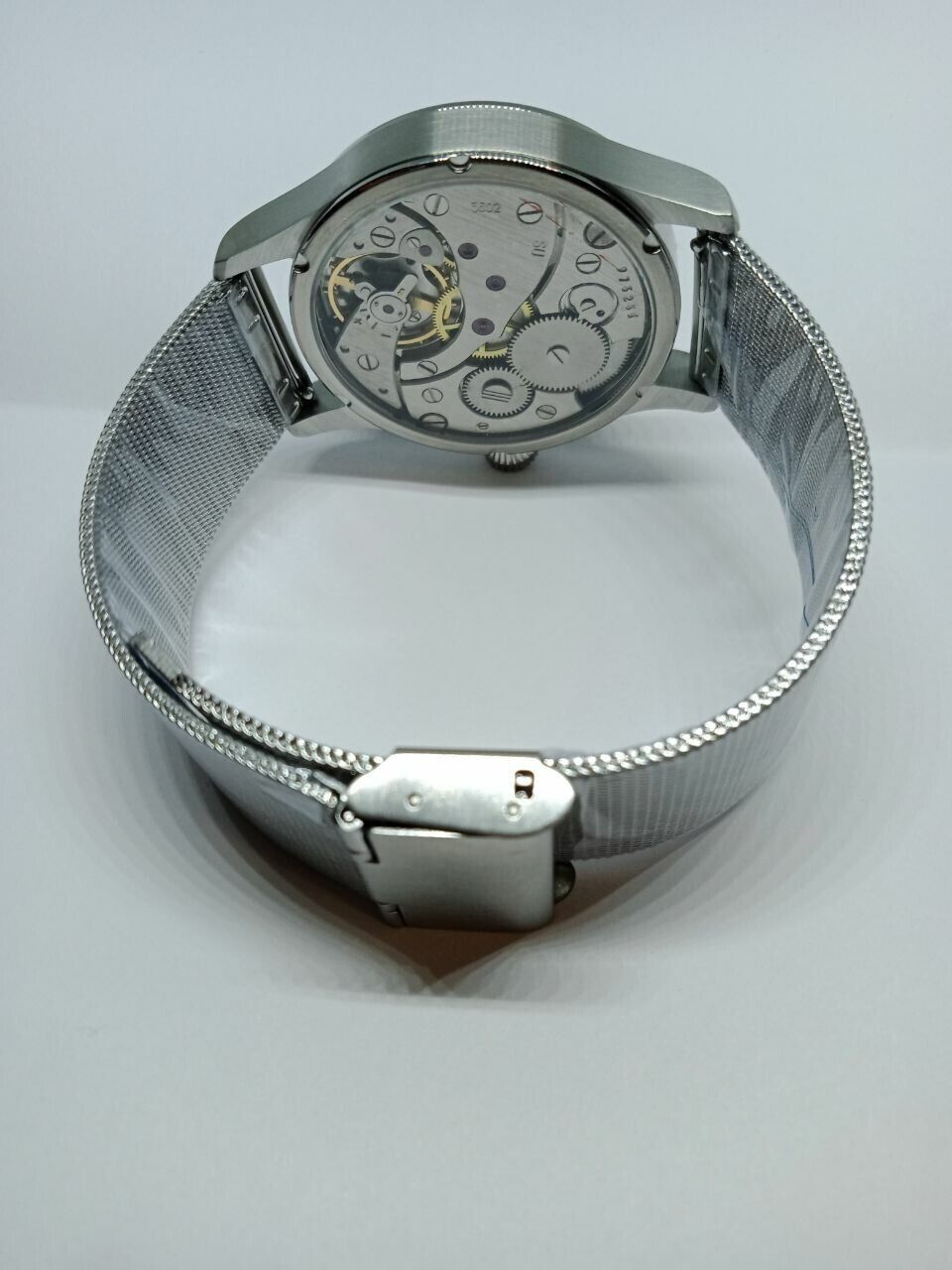 Vintage Watch USSR MOLNIJA Marriage 3602 Mechanical Wristwatch 18Jewels Red Dial