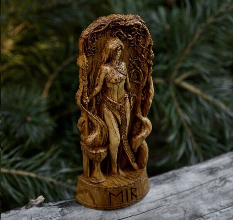 Wooden Statue of Eir - The Healing Whisper of Norse Pantheon New Gift