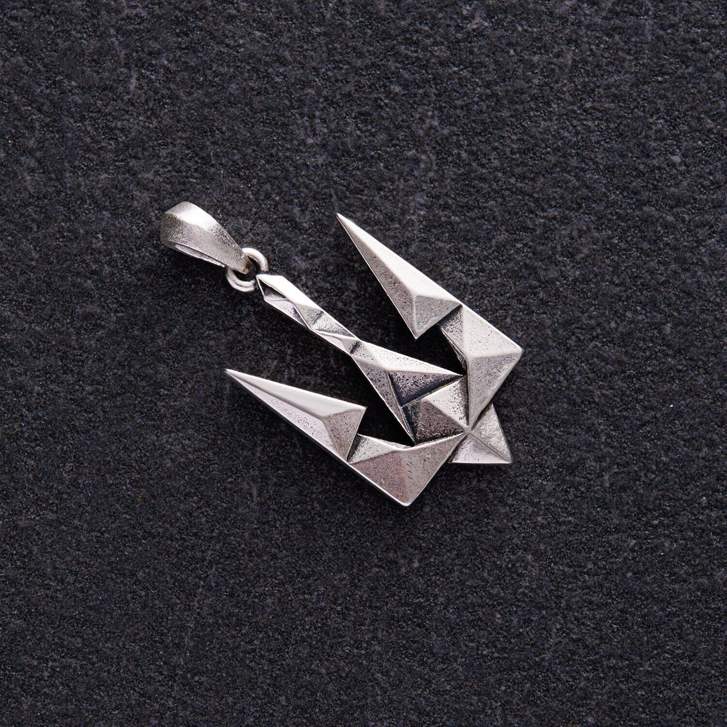 Pendant Ukrainian Trident Tryzub Ukraine Necklace Jewelry Silver Кулон Тризуб