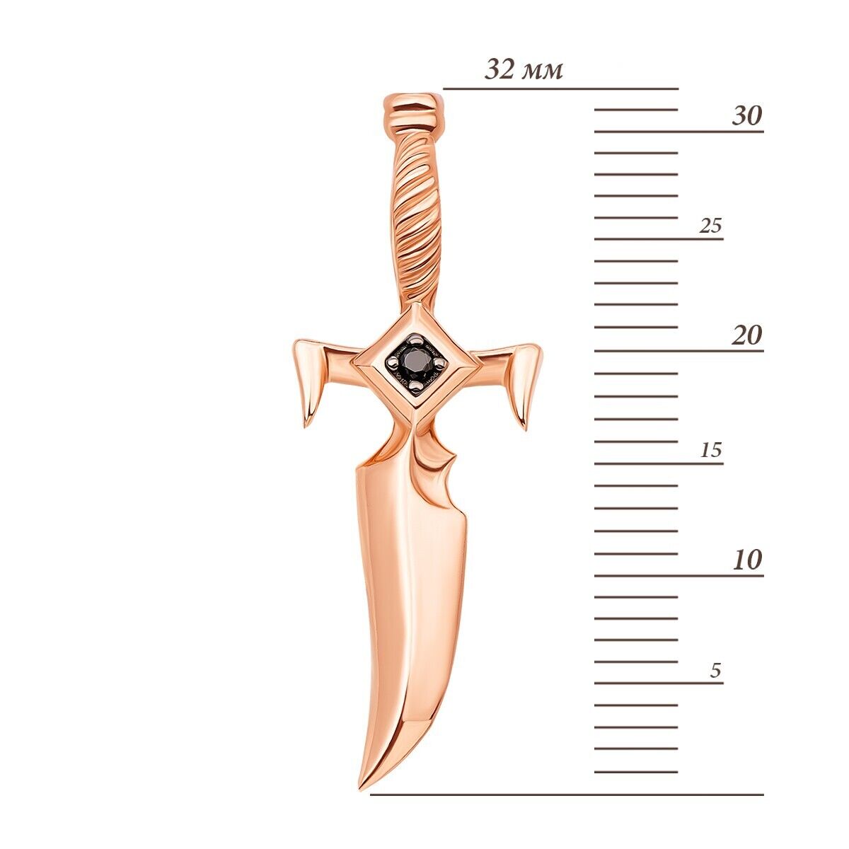 Pendant Ukrainian - Knife Dagger Ukraine Necklace Jewelry Men 14k gold (585)