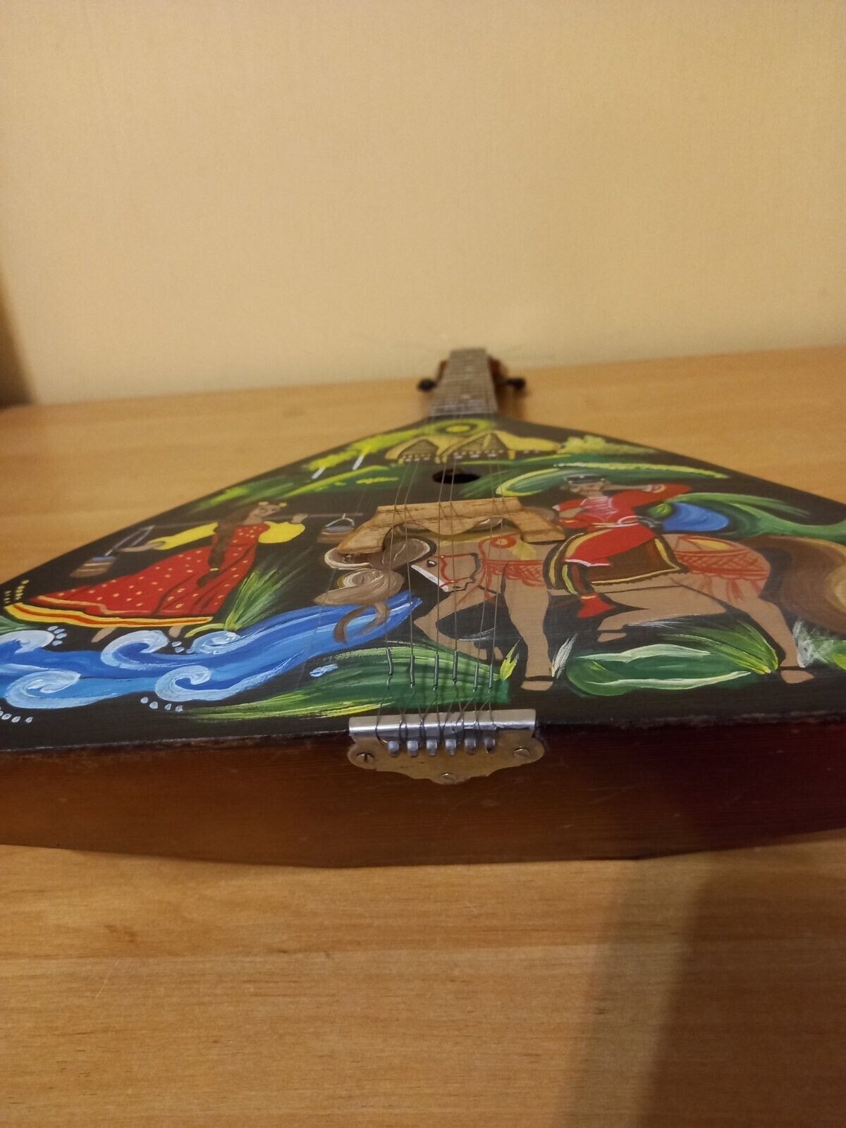 Balalayka Folk Instrument USSR Soviet Balalaika Hand Painted Vintage