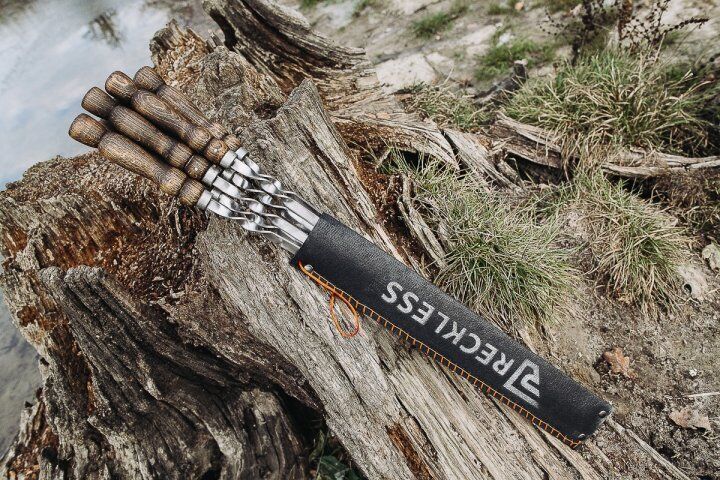 29" Exclusive Handmade Camping Set of Skewers - 8pcs - with soft case BBQ Grill