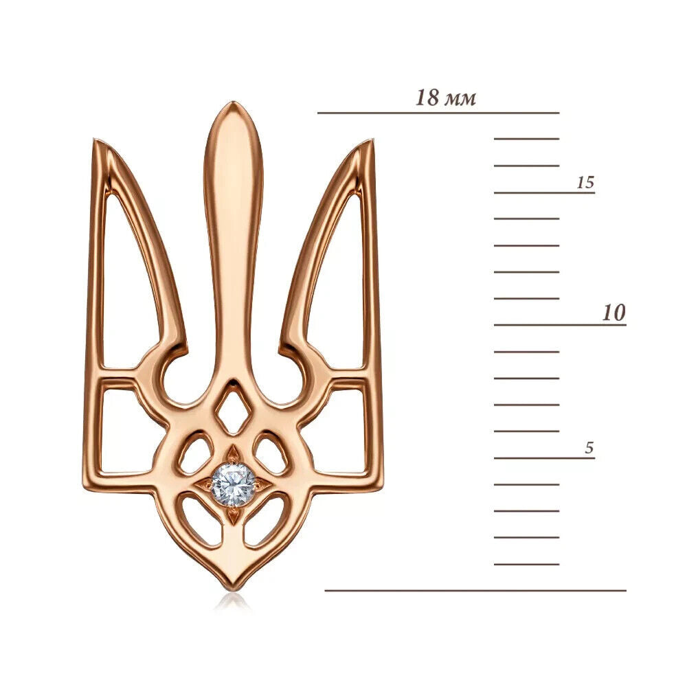 Pendant Ukrainian - Trident Тризуб Ukraine Necklace Jewelry Women 14k gold (585)
